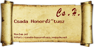 Csada Honorátusz névjegykártya